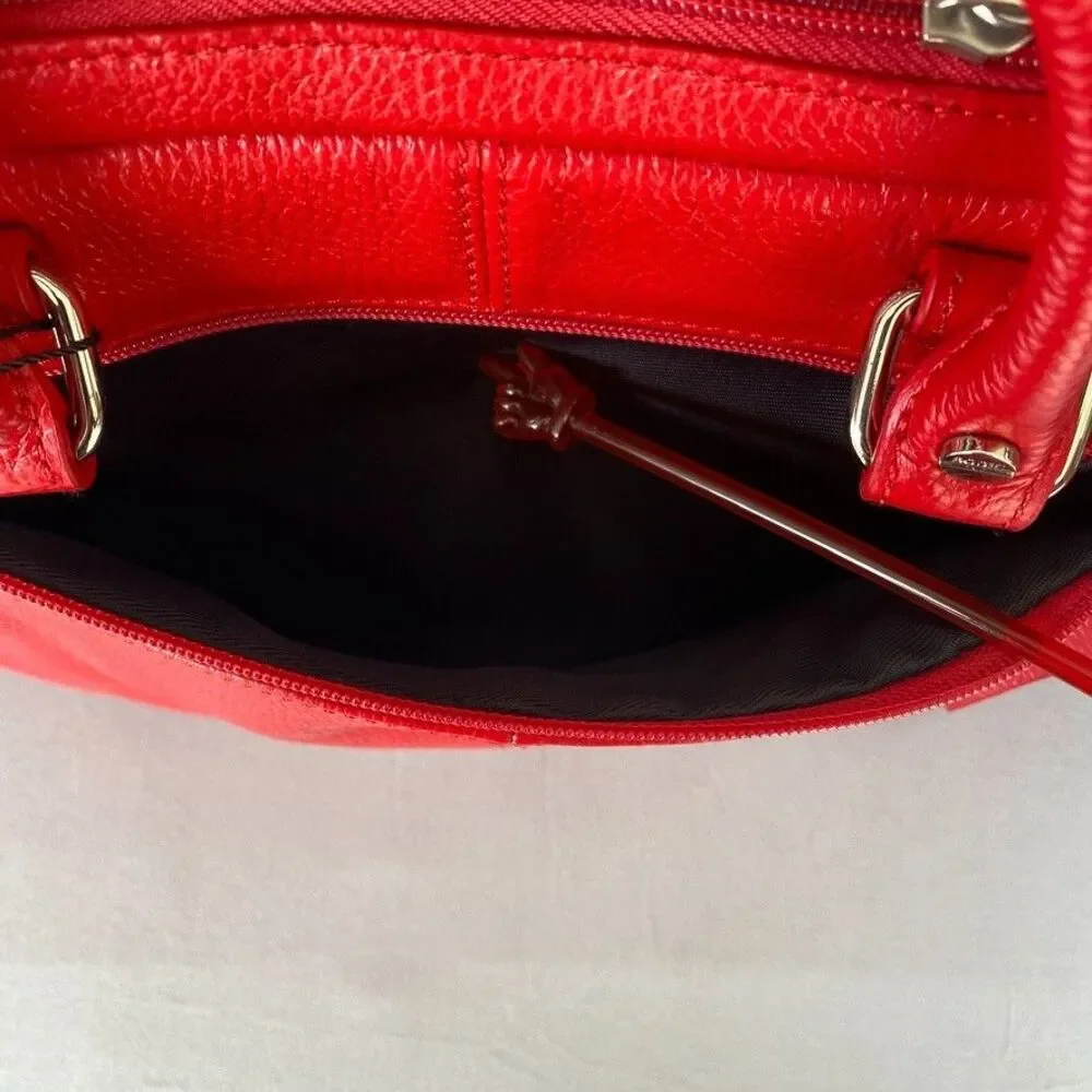 NWT BODHI Tech Collection Red Leather Laptop Tote MacBook iPad Bag 13